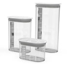 Biesse Set 3 Pcs Plastic Oval Airtight Storage with Graduated  2.250 L , 1.550 L , and 0.750 L.-Elmarket-homeappliances